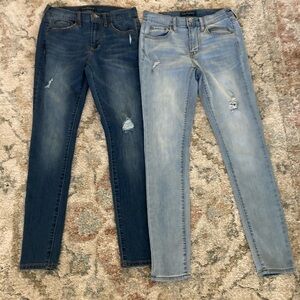 Aeropostale Women's high waisted jeggings in Dark Blue and Light Blue